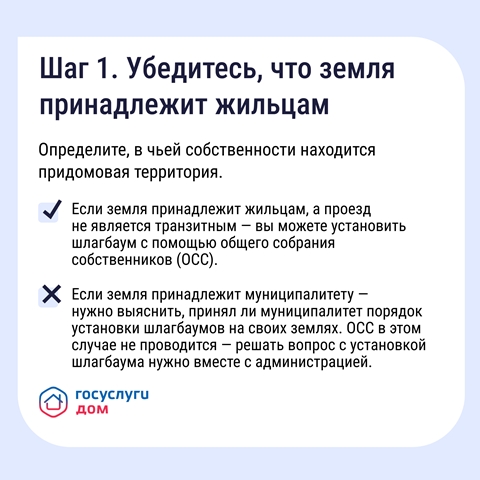 Шаг 1. Убедиться, что земля принадлежит жильцам